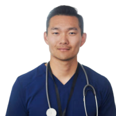 Nurse smiling at camera.